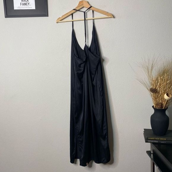 Lunya Washable Silk Slip Dress Black Size L - Picture 5 of 8